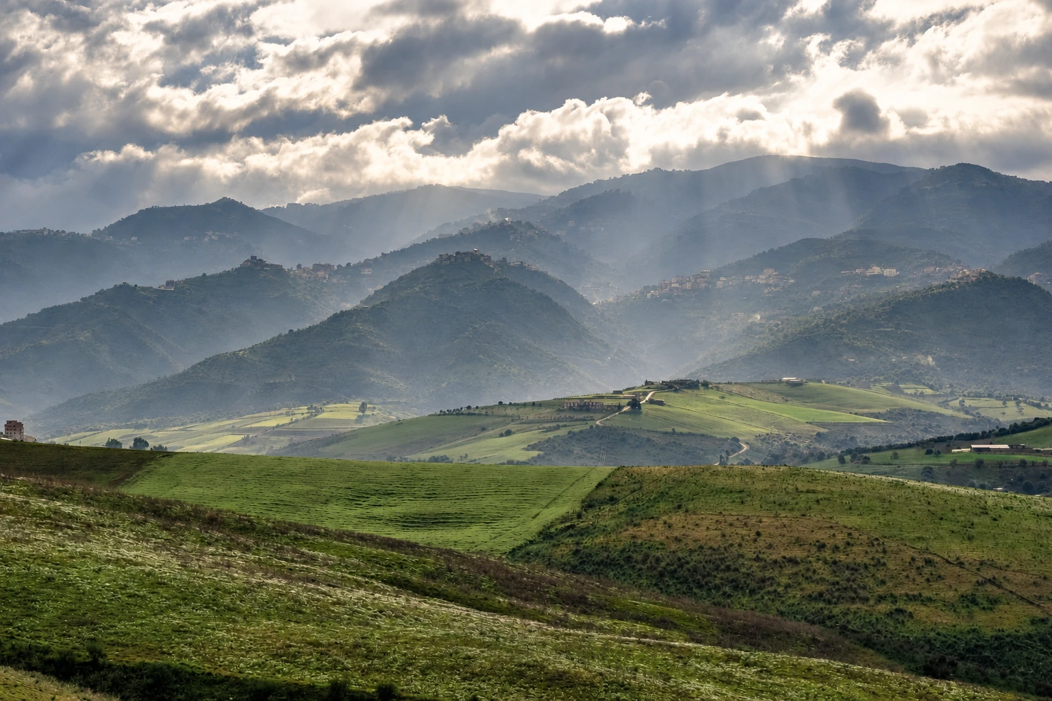 Les collines et les champs de Souamaâ dans la wilaya de Tizi Ouzou.