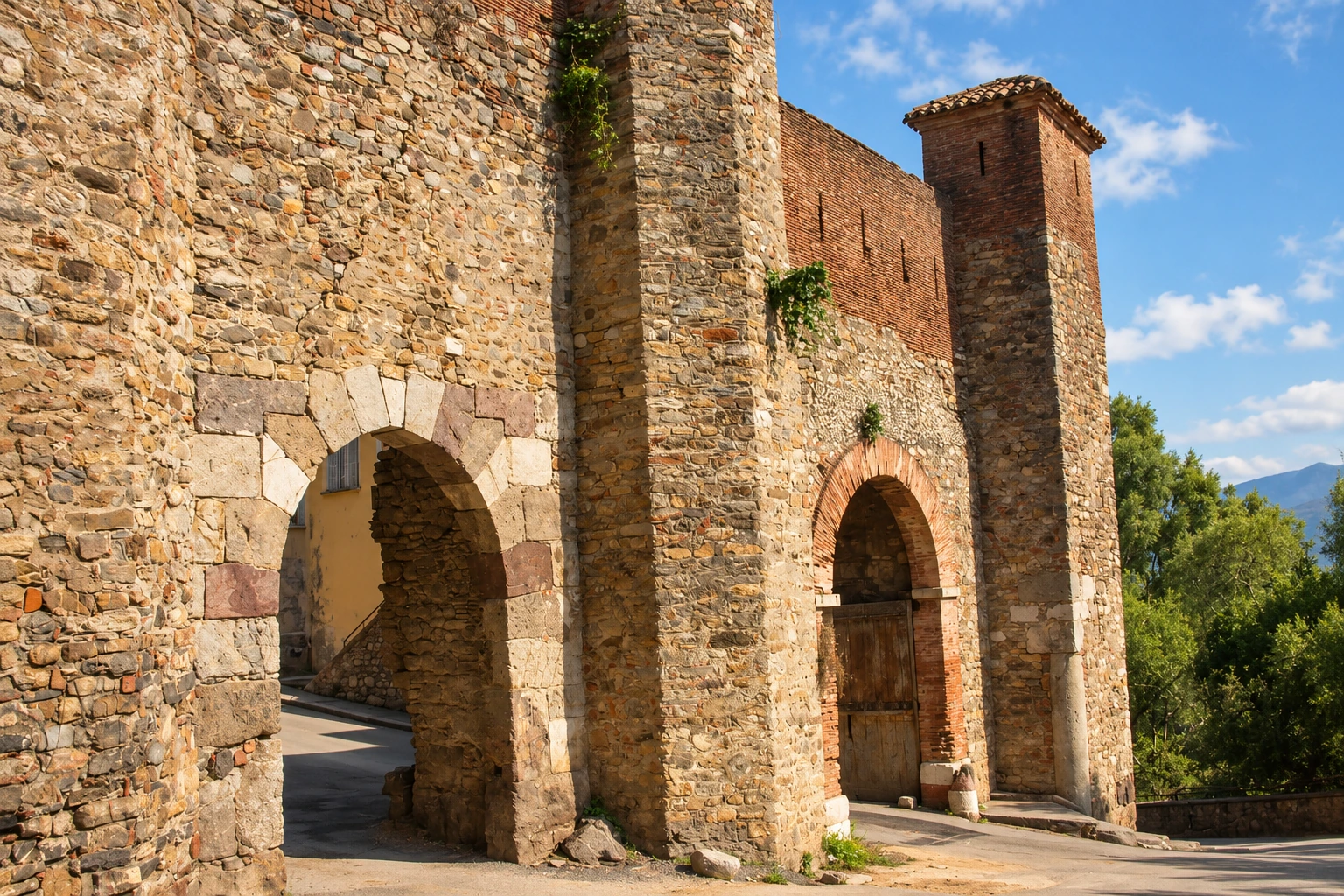 Les arches et les murs de pierre de Bab el Fouka à Béjaïa.